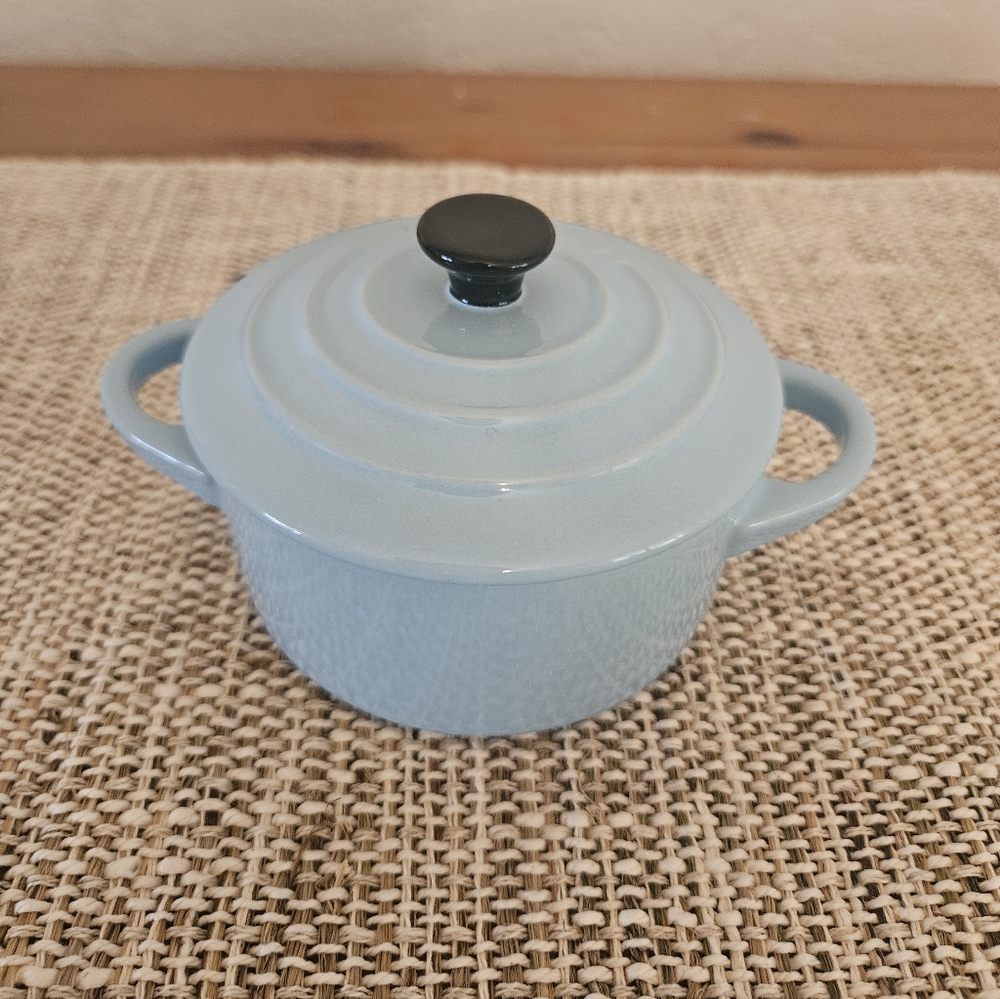 LeCreuset Mini Cocotte. Sky blue